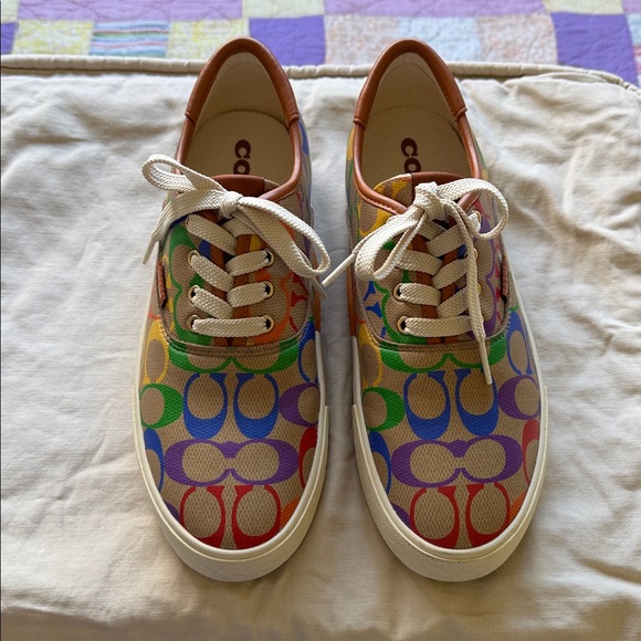 Coach Rainbow Signature Canvas Low-Top Sneakers - Picture 2 of 13